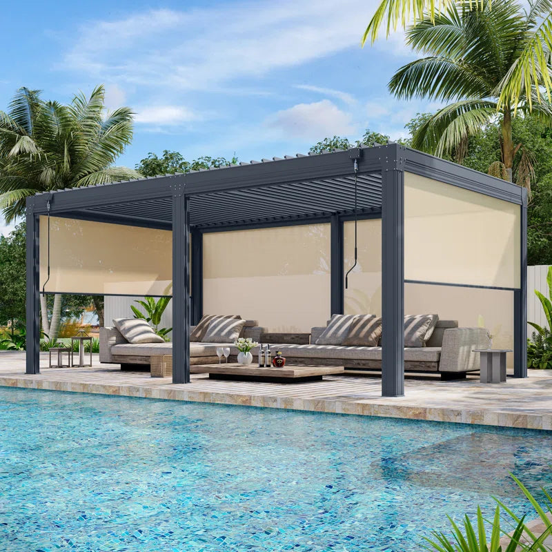 Aluminum Louvered Pergola, Outdoor Pergola with Adjustable Louvered Roof